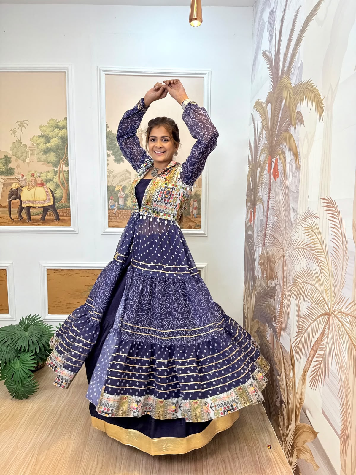 Navratri Lehenga Choli with Printed Shrug | Jayant