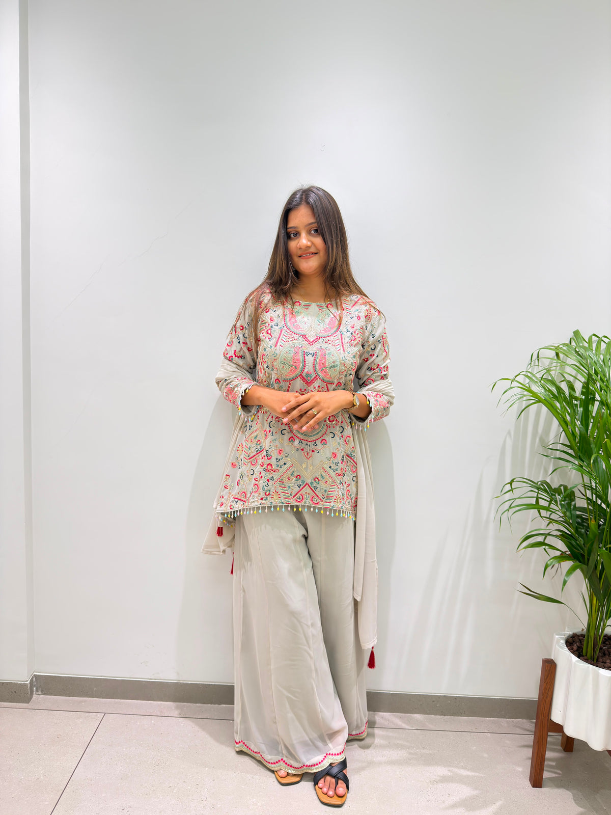Heavy Sequence Embroidered Faux Georgette Suit
