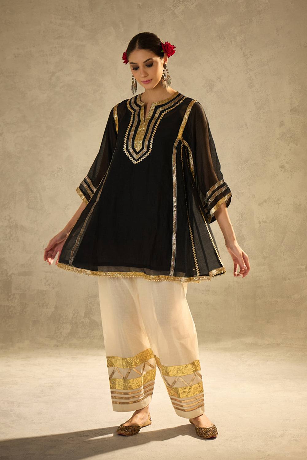 Celebrity Inspired Chinon Co-Ord Set with Gota Patti Work