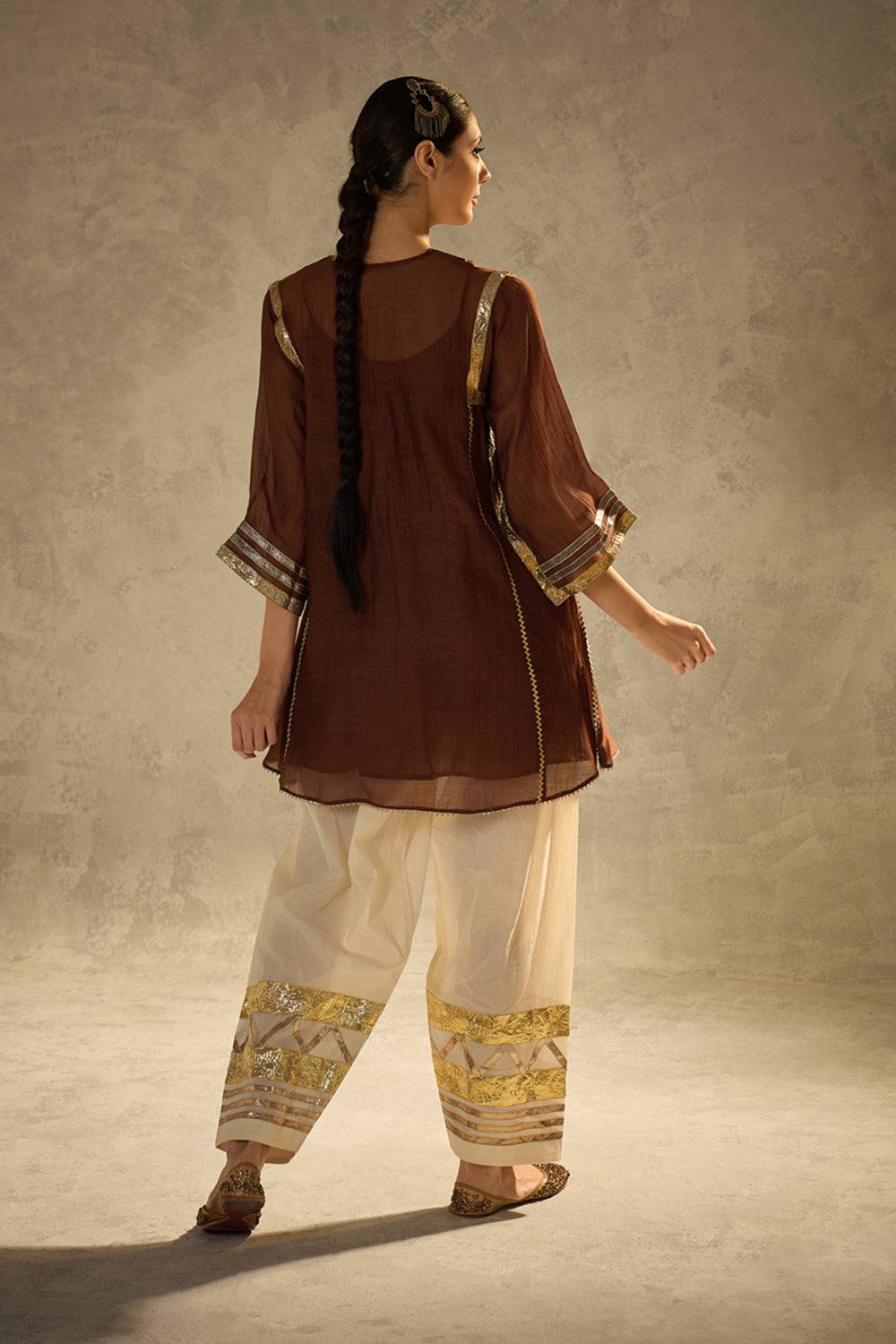 Celebrity Inspired Chinon Co-Ord Set with Gota Patti Work