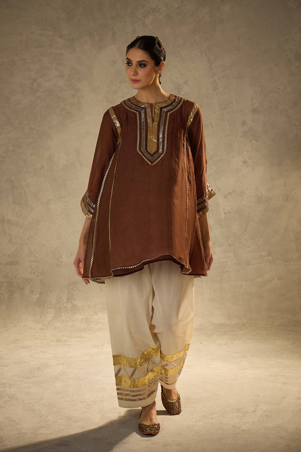 Celebrity Inspired Chinon Co-Ord Set with Gota Patti Work