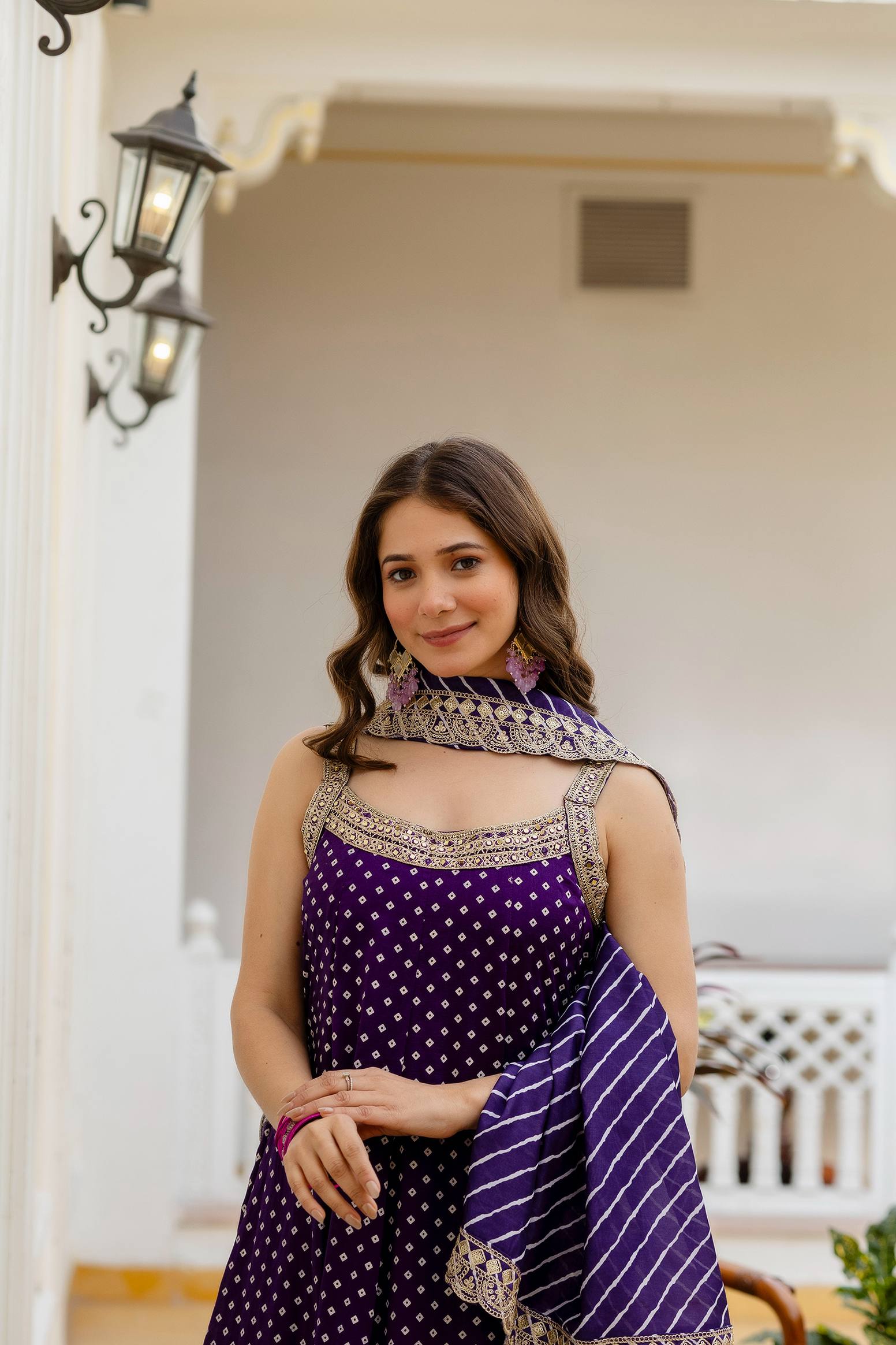 Premium Bandhani Gown with Palazzo & Leheriya Dupatta | Wedding & Festive Wear