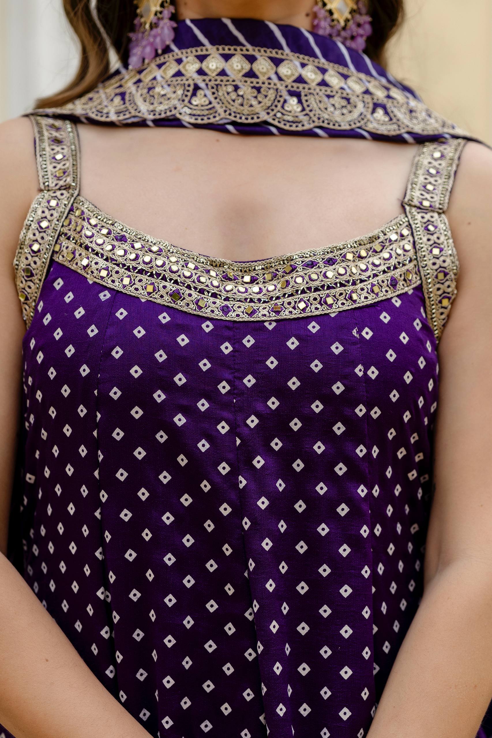 Premium Bandhani Gown with Palazzo & Leheriya Dupatta | Wedding & Festive Wear