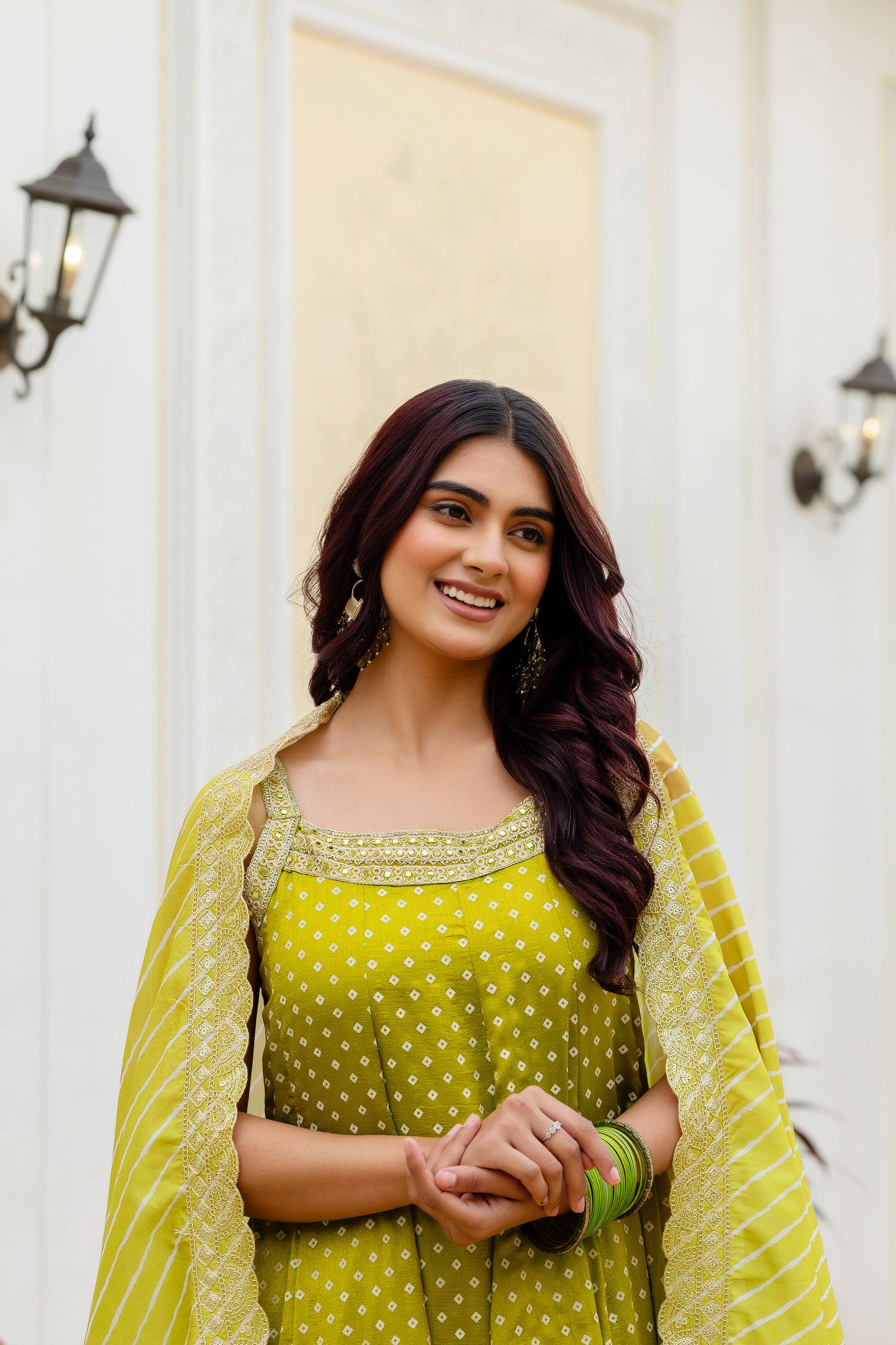 Premium Bandhani Gown with Palazzo & Leheriya Dupatta | Wedding & Festive Wear