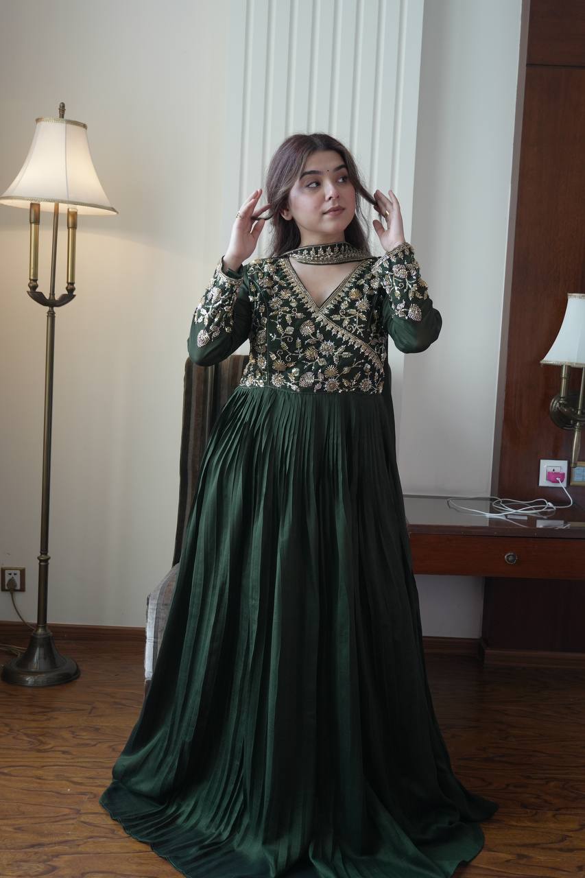 Blooming Vichitra Party Wear Gown