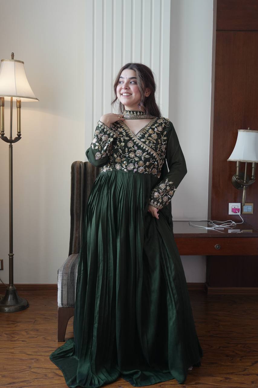 Blooming Vichitra Party Wear Gown