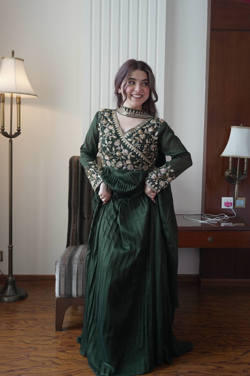 Blooming Vichitra Party Wear Gown