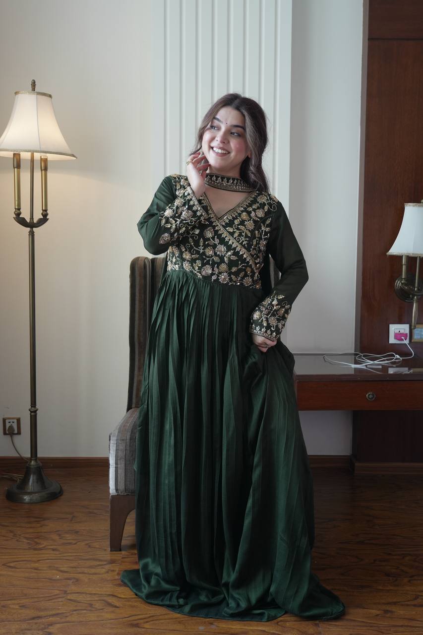 Blooming Vichitra Party Wear Gown