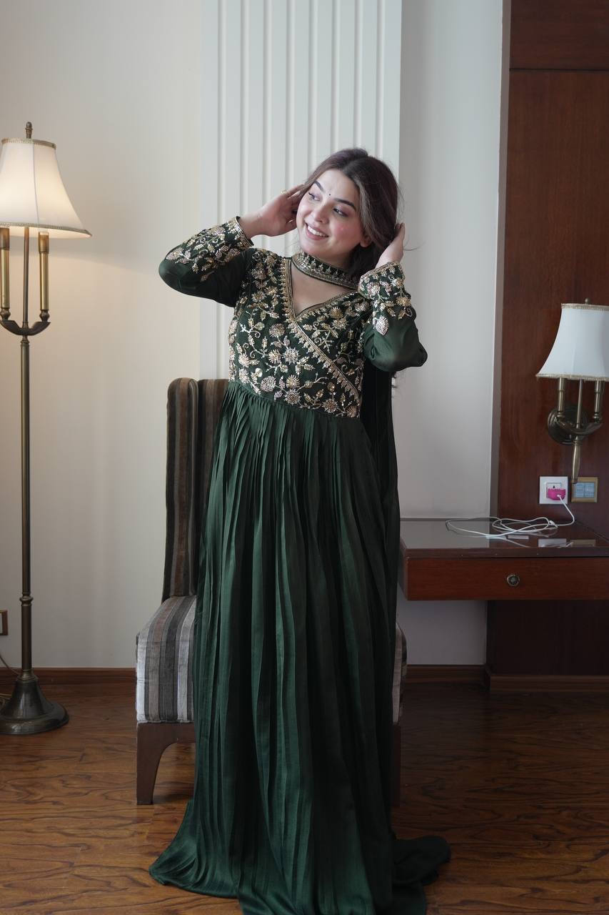 Blooming Vichitra Party Wear Gown