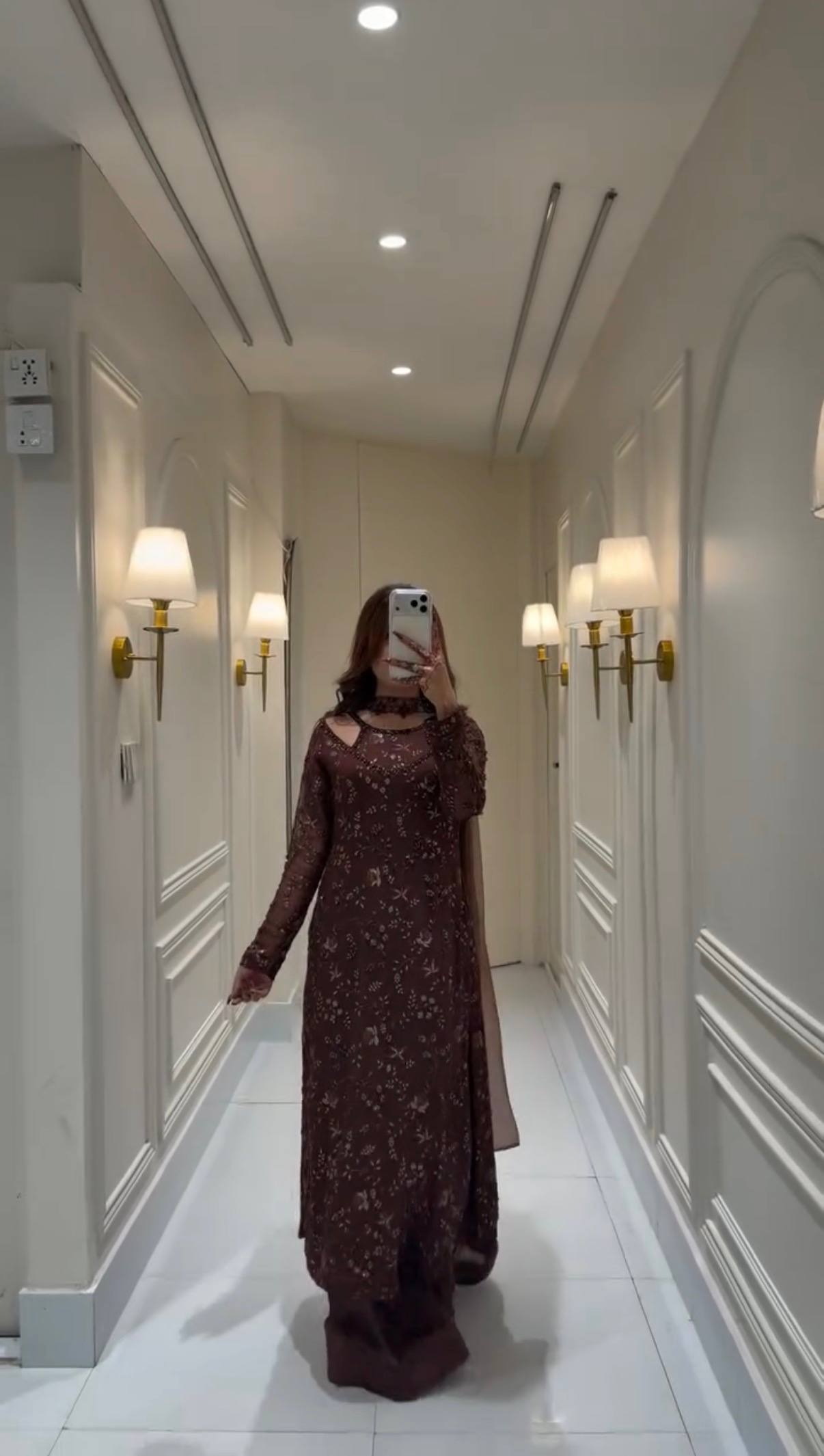 Women's Brown Embroidered Kurta Palazzo Set | Designer Party Wear Ethnic Suit with Dupatta | Premium Festive Wear for Women