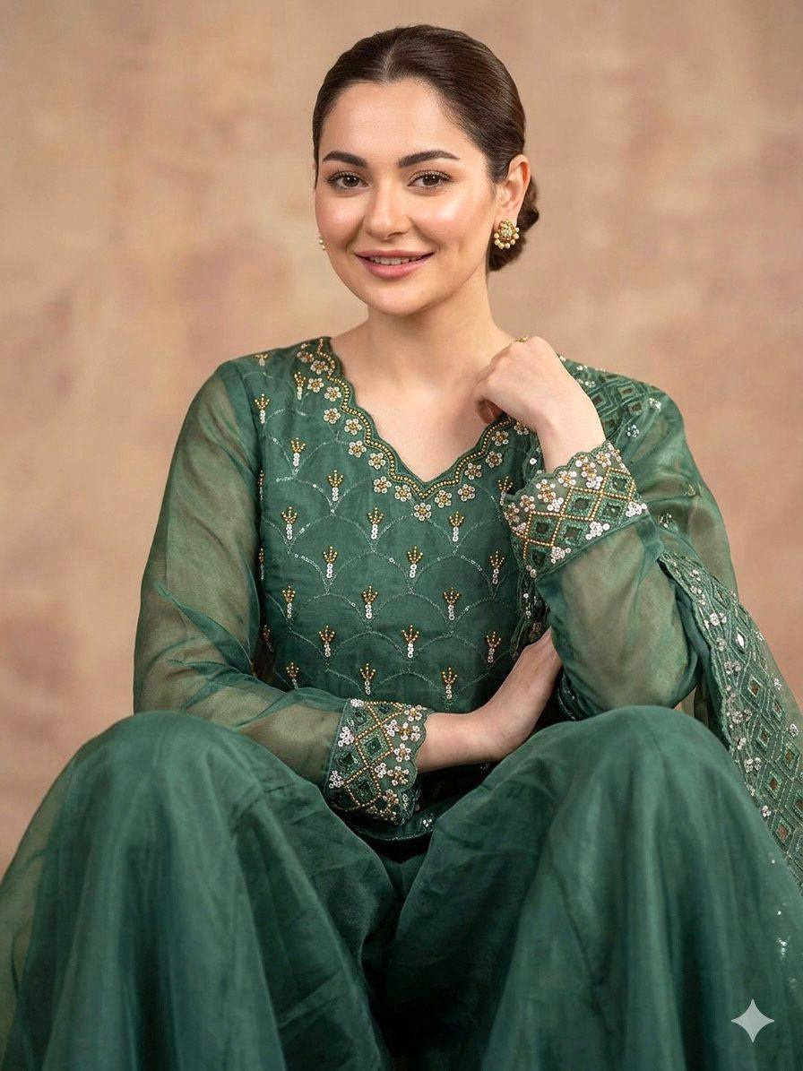 Fendy Embroidered Kurti Palazzo Set with Dupatta