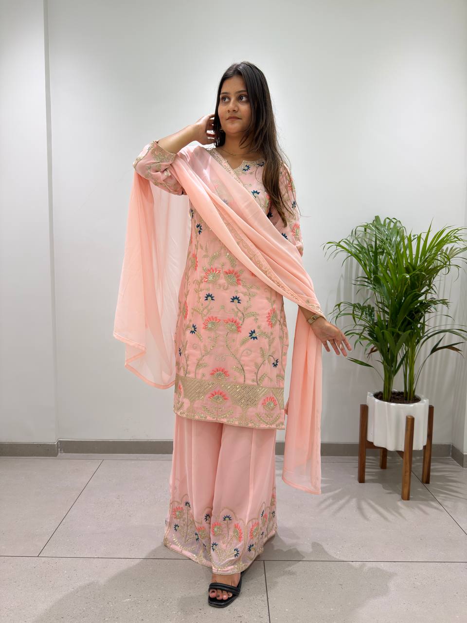 Sequins & Cording Work Ethnic Suit