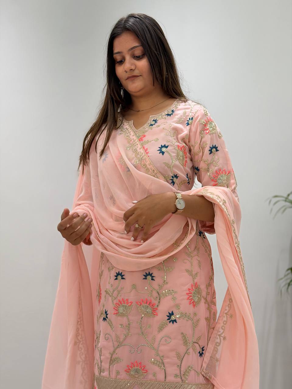 Sequins & Cording Work Ethnic Suit