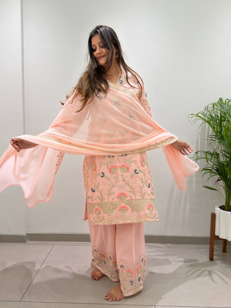 Sequins & Cording Work Ethnic Suit