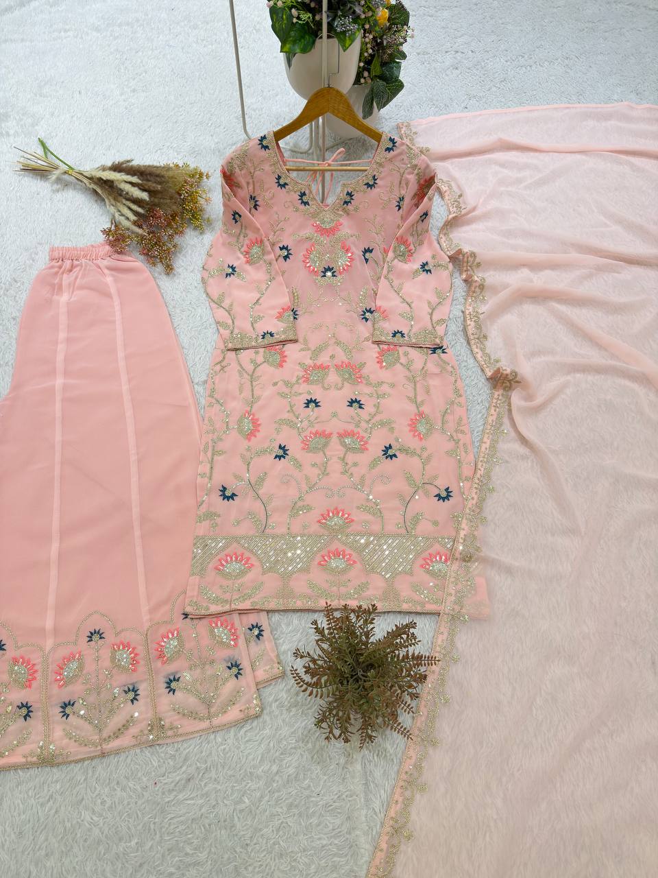 Sequins & Cording Work Ethnic Suit