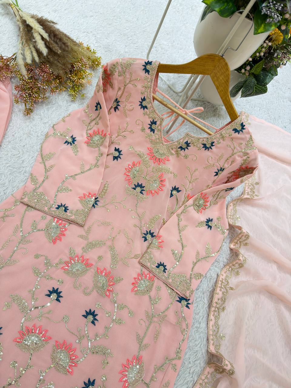 Sequins & Cording Work Ethnic Suit