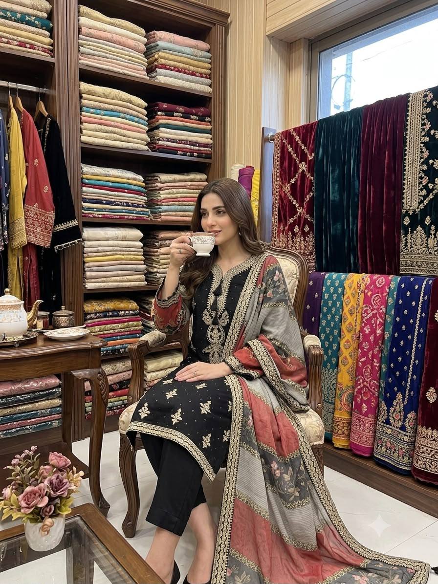 Embroidered Pakistani Suit Set