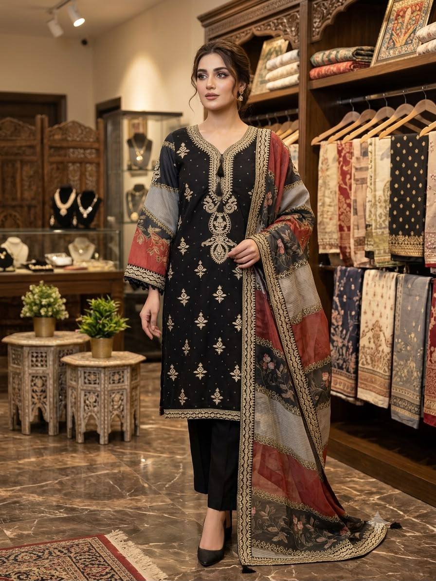Embroidered Pakistani Suit Set