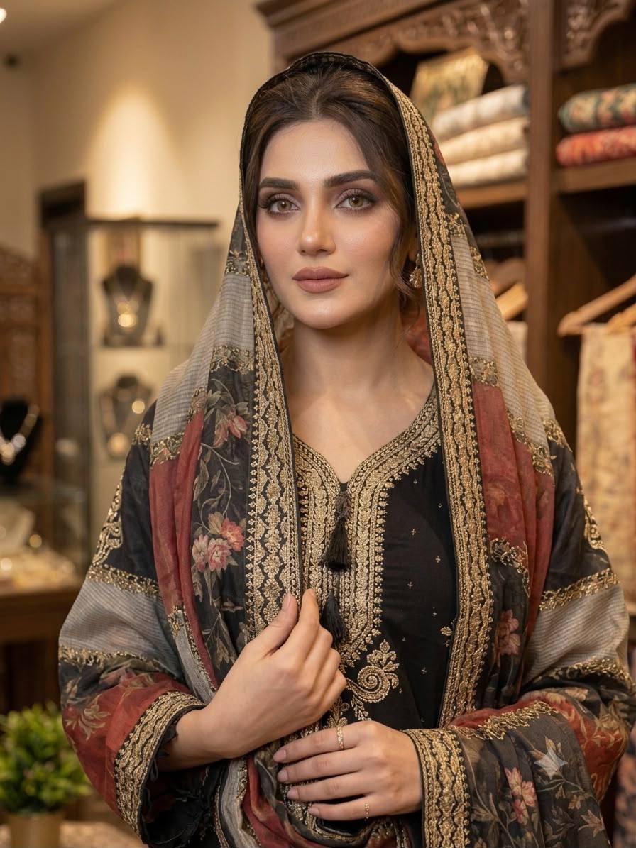 Embroidered Pakistani Suit Set