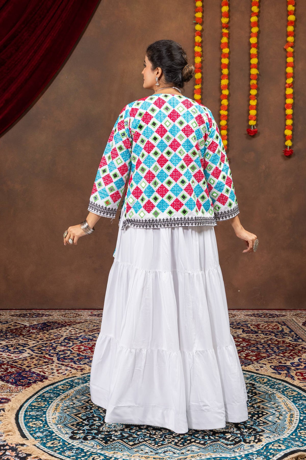 Navratri Rayon LNavratri Rayon Lehenga Setehenga Blouse Koti Set