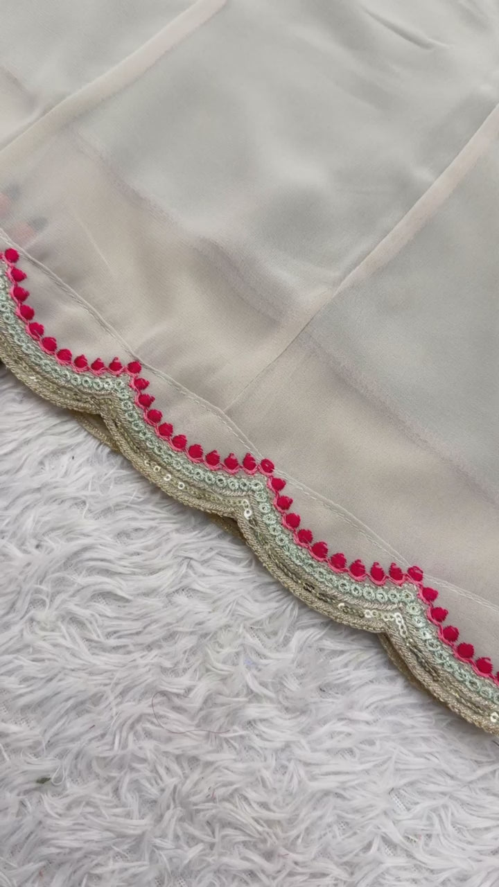 Heavy Sequence Embroidered Faux Georgette Suit