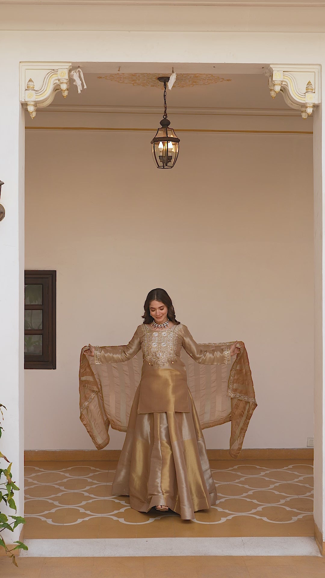 Golden Embroidered Kurti Lehenga Dupatta Set | Designer Ethnic Lehenga Set | Premium Wedding & Festive Wear