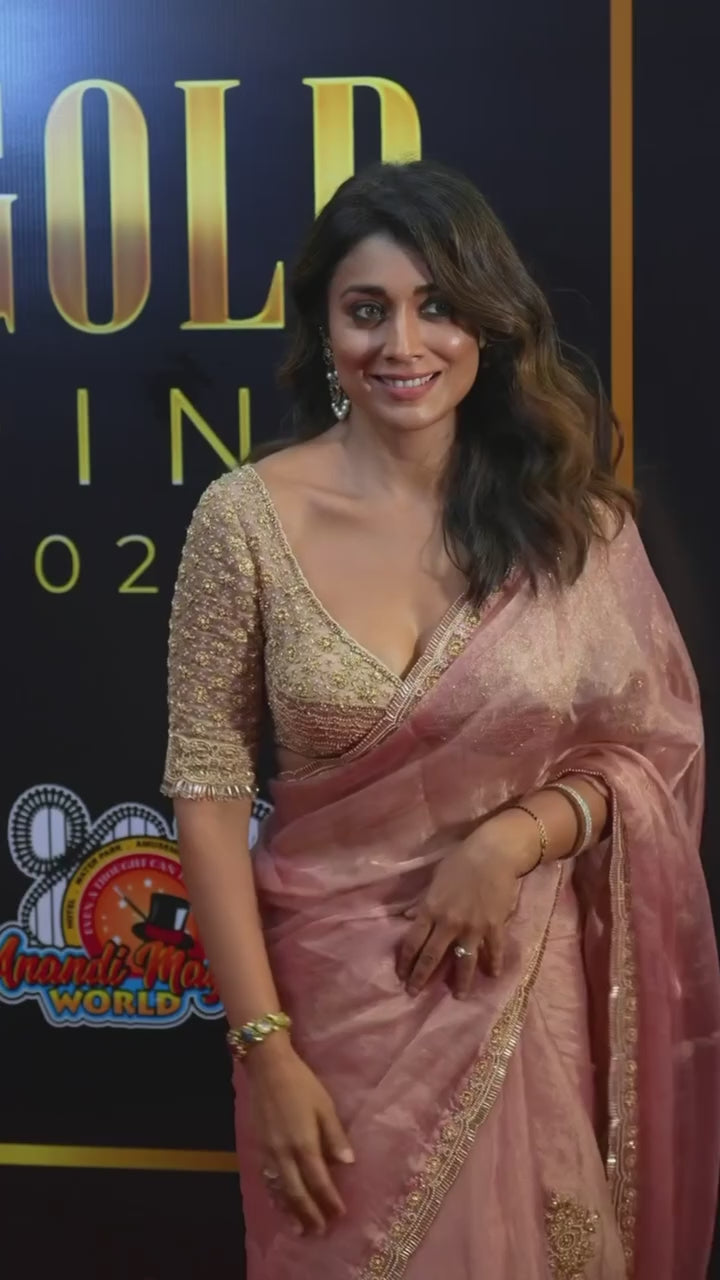 Designer Salsa Silk Pearl & Heavy Beads Work Saree
