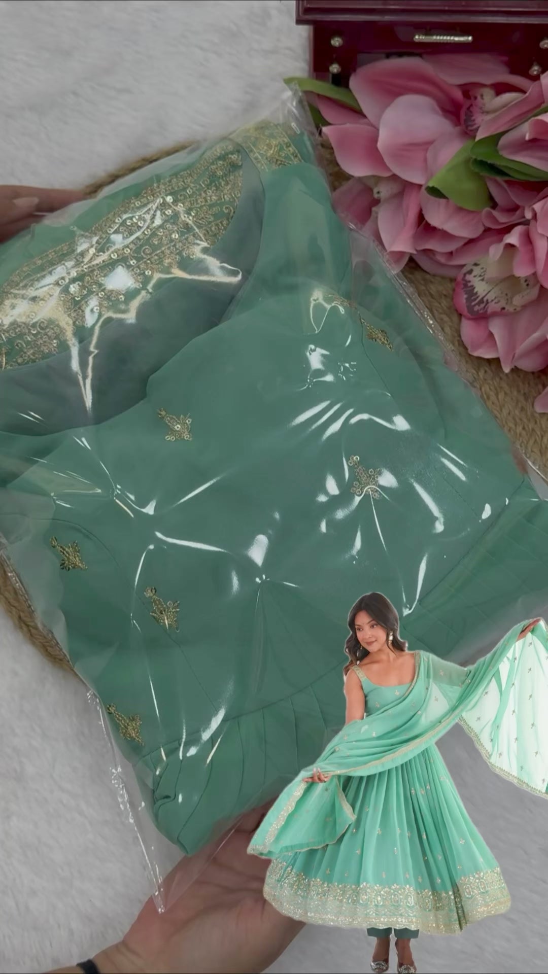 Elegant Embroidered Anarkali Set With Dupatta