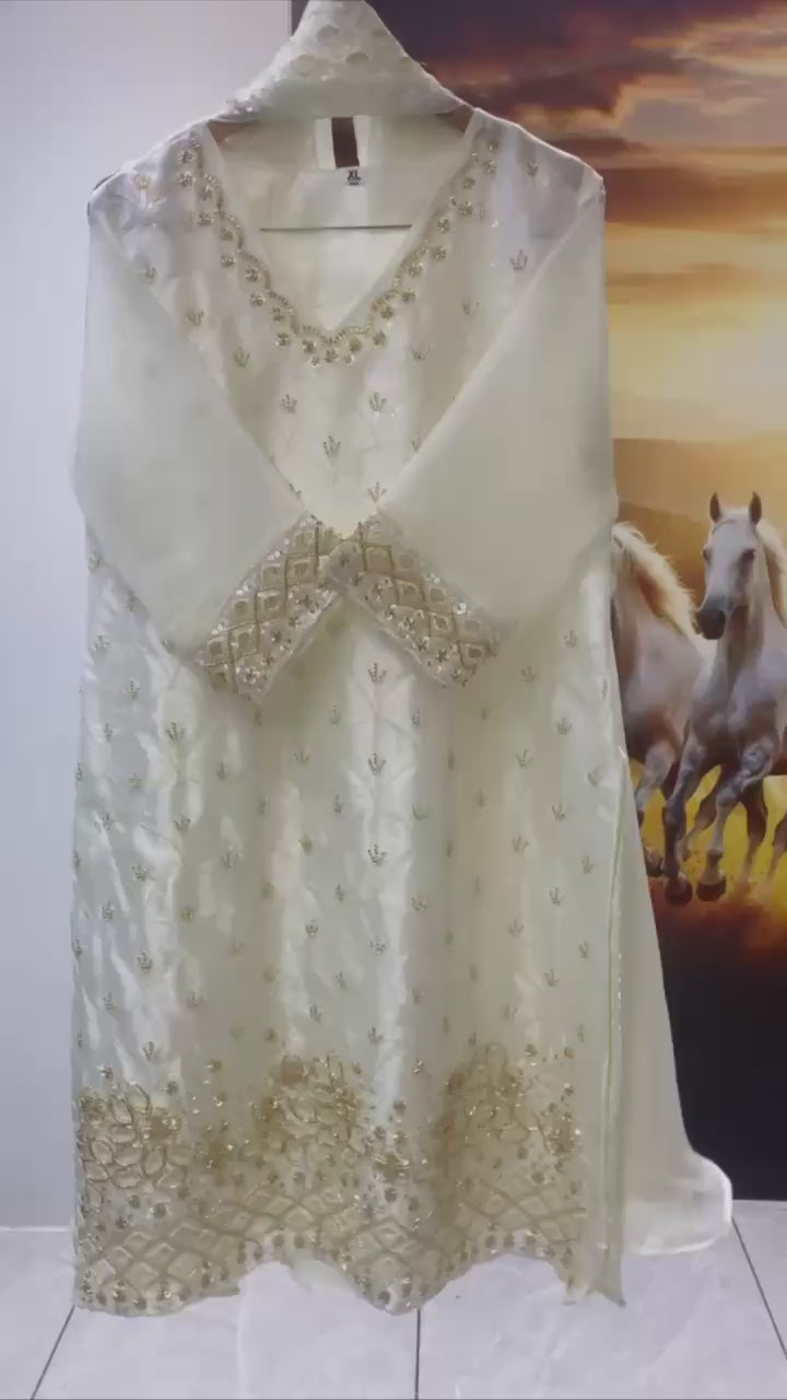 Fendy Embroidered Kurti Palazzo Set with Dupatta