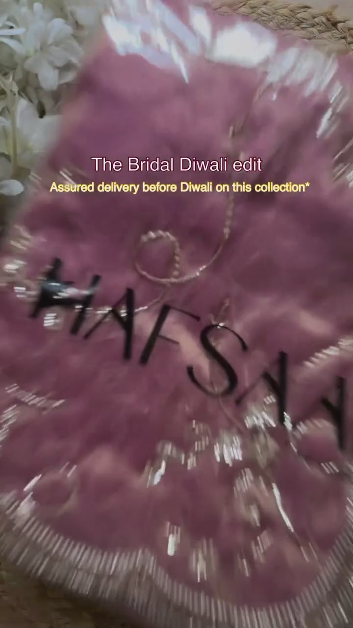 Elegant Mauve Fendy Silk Saree with Heavy Beads & Sequin Work