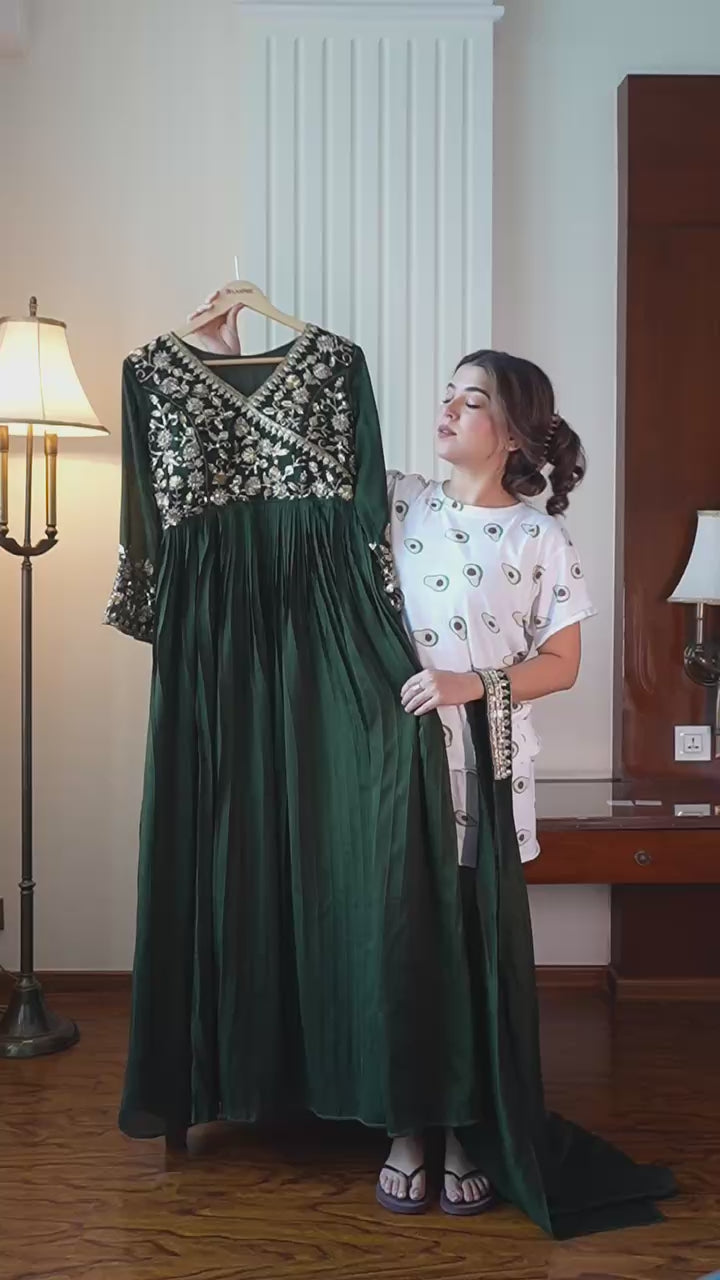 Blooming Vichitra Party Wear Gown
