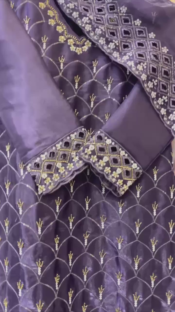 Fendy Embroidered Kurti Palazzo Set with Dupatta