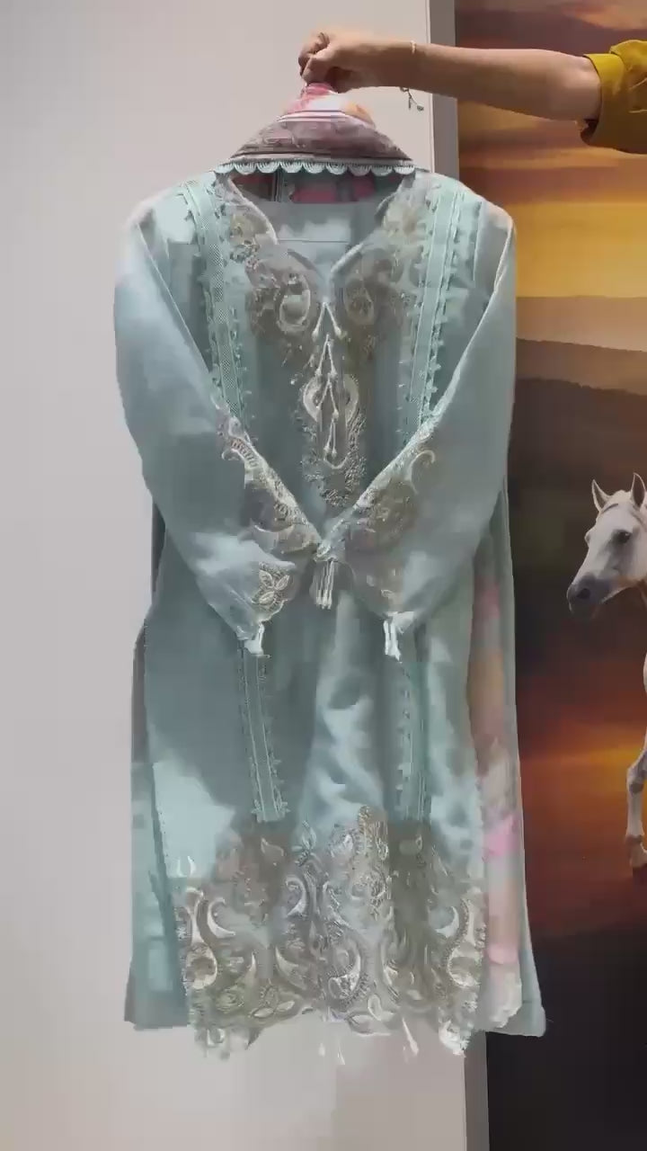 Elegant Embroidered 3 Piece Suit