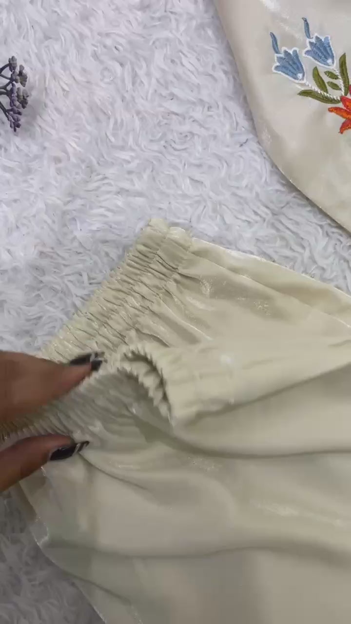 Pakistani Embroidered Suit Set with Organza Dupatta