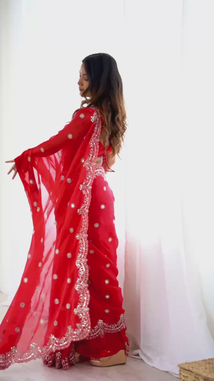 Fendy Chiffon Embroidered Saree